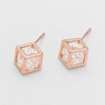 Rose Gold Bedazzle Cube Stud Earrings.JPG